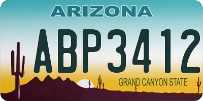 AZ license plate ABP3412