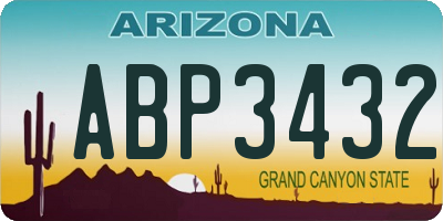 AZ license plate ABP3432