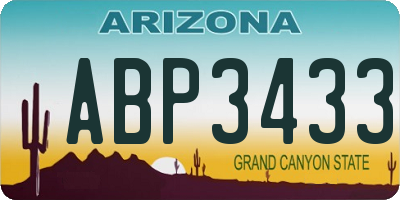 AZ license plate ABP3433