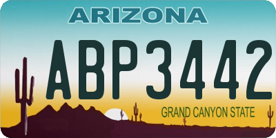 AZ license plate ABP3442
