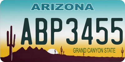 AZ license plate ABP3455