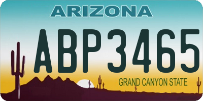 AZ license plate ABP3465