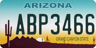 AZ license plate ABP3466