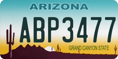 AZ license plate ABP3477