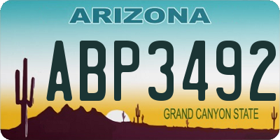 AZ license plate ABP3492
