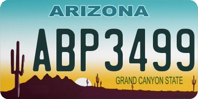 AZ license plate ABP3499