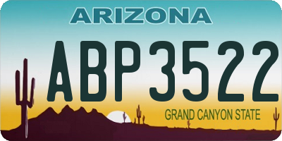AZ license plate ABP3522