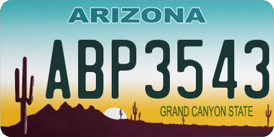 AZ license plate ABP3543