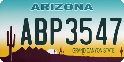 AZ license plate ABP3547