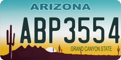AZ license plate ABP3554