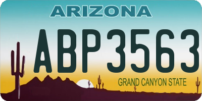 AZ license plate ABP3563