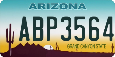 AZ license plate ABP3564