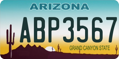 AZ license plate ABP3567