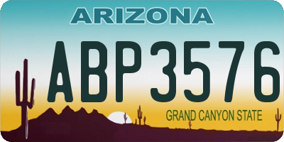 AZ license plate ABP3576