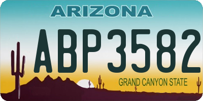 AZ license plate ABP3582