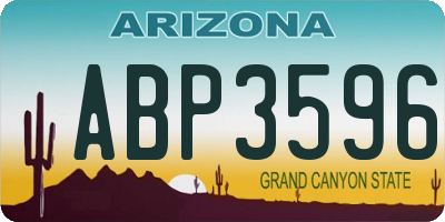 AZ license plate ABP3596