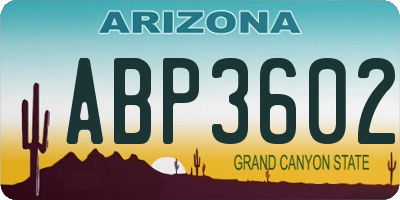 AZ license plate ABP3602