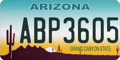 AZ license plate ABP3605