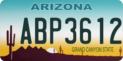AZ license plate ABP3612
