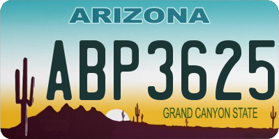 AZ license plate ABP3625