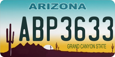 AZ license plate ABP3633
