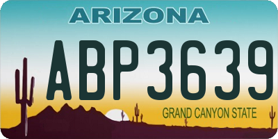 AZ license plate ABP3639