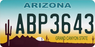 AZ license plate ABP3643