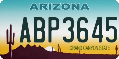AZ license plate ABP3645