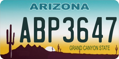 AZ license plate ABP3647