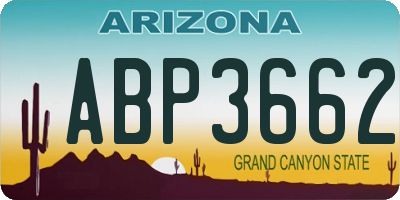 AZ license plate ABP3662