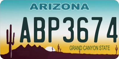 AZ license plate ABP3674