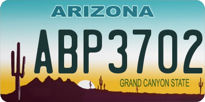 AZ license plate ABP3702