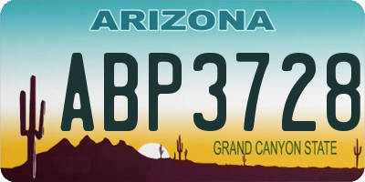 AZ license plate ABP3728
