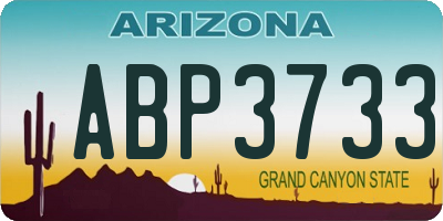 AZ license plate ABP3733