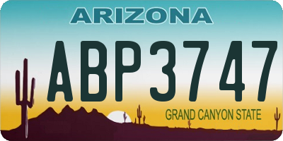 AZ license plate ABP3747