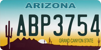 AZ license plate ABP3754
