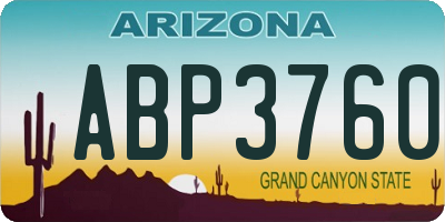 AZ license plate ABP3760