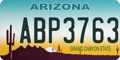AZ license plate ABP3763