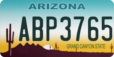 AZ license plate ABP3765