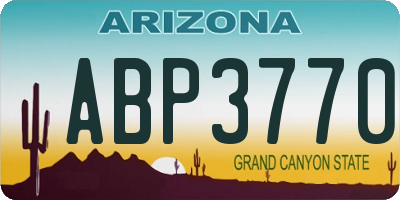 AZ license plate ABP3770
