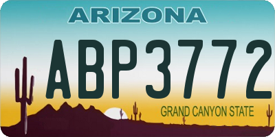 AZ license plate ABP3772