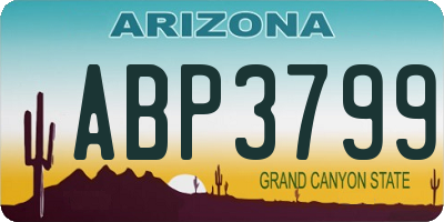 AZ license plate ABP3799