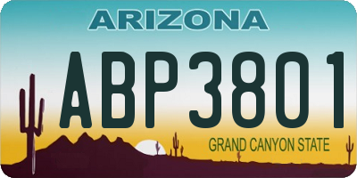 AZ license plate ABP3801