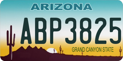 AZ license plate ABP3825