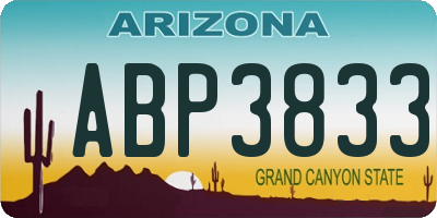 AZ license plate ABP3833