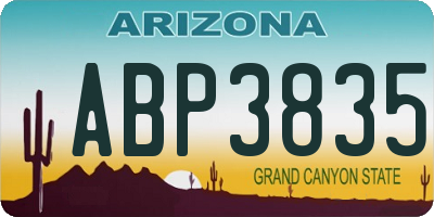 AZ license plate ABP3835
