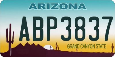 AZ license plate ABP3837