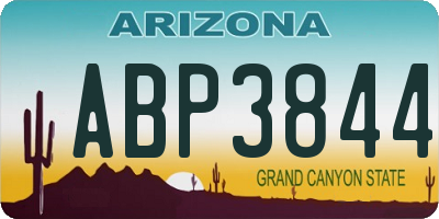 AZ license plate ABP3844