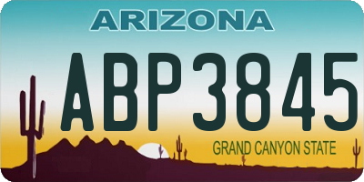 AZ license plate ABP3845