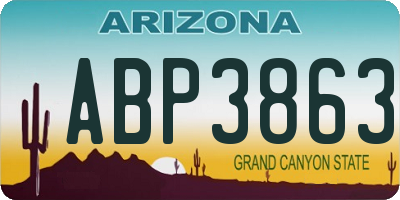 AZ license plate ABP3863